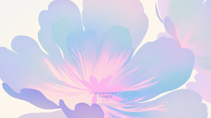 PSD 꽃 일러스트 사람없음 빛 컬러풀 심플 홀로그램 국내일러스트 식물 컬러 파일형식