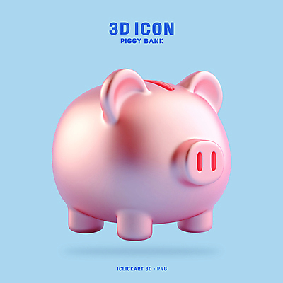 PSD 아이콘 분홍색 사람없음 3D아이콘 3D 저축 돼지저금통 편집3D 컬러 금융 저금통 디지털합성 파일형식