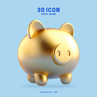 PSD 아이콘 사람없음 3D아이콘 3D 저축 돼지저금통 금색 편집3D 컬러 금융 저금통 디지털합성 파일형식