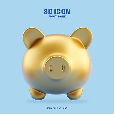 PSD 아이콘 사람없음 3D아이콘 3D 저축 돼지저금통 금색 편집3D 컬러 금융 저금통 디지털합성 파일형식