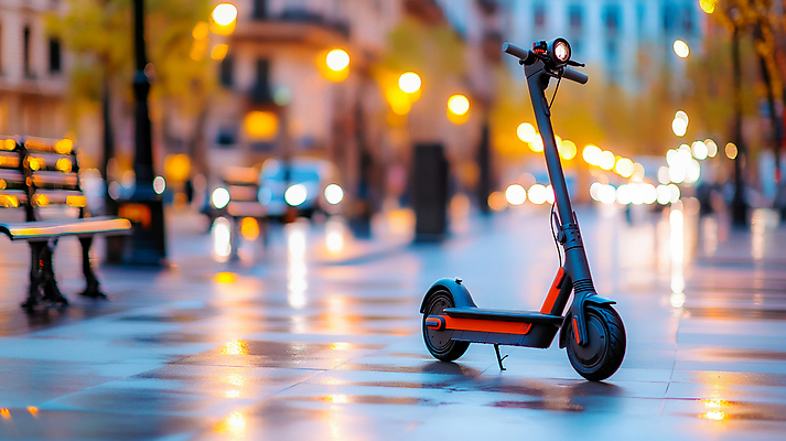 JPG 편집이미지 야경 가로등 벤치 거리 사람없음 빛 도시 비 보케 전동퀵보드 편집실사 AI포토 AI콘텐츠 자연요소 공공시설 육상교통 의자 날씨 야간 CG 퀵보드 파일형식 풍경_경치