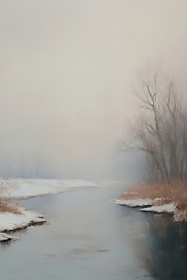 JPG 나무 겨울 일러스트 자연 하늘 사람없음 물 강 눈 감성 흐림 국내일러스트 AI일러스트 AI콘텐츠 자연요소 식물 계절 컨셉 날씨 생태계 파일형식