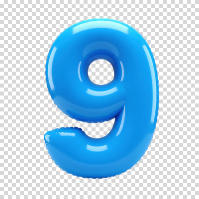 편집이미지 누끼 사람없음 파란색 숫자 9 광택 PNG 편집소스 숫자풍선 문자 컬러 풍선 파일형식