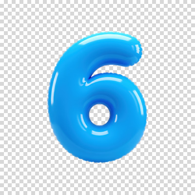 편집이미지 누끼 사람없음 파란색 숫자 6 광택 PNG 편집소스 숫자풍선 문자 컬러 풍선 파일형식