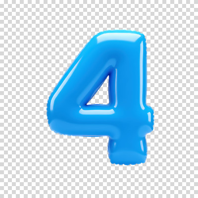 편집이미지 누끼 사람없음 파란색 숫자 4 광택 PNG 편집소스 숫자풍선 문자 컬러 풍선 파일형식