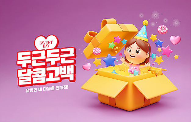 PSD 편집이미지 여자 별 어린이 화이트데이 팔벌리기 발렌타인데이 사탕 한명 미소 소녀 상반신 선물상자 보라색 고깔모자 하트 달콤 서프라이즈 깜짝상자 소녀한명만 이미지편집 자연요소 모양 모자_잡화 1 컬러 컨셉 모션 데이이벤트 디저트 표정 선물 사람 상자 맛 여자한명만 소녀만 파일형식