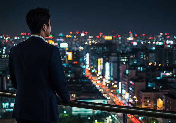 JPG 편집이미지 응시 남자 야경 난간 한명 정장 빌딩 성인 건물 빛 도시풍경 어둠 잡기 비즈니스맨 보케 의료성형뷰티 성인남자한명만 편집실사 AI인물포토 AI콘텐츠 1 건축물 시선 옷 비즈니스 모션 사람 풍경 도시 직장인 야간 CG 남자한명만 성인남자만 파일형식 풍경_경치 AI포토