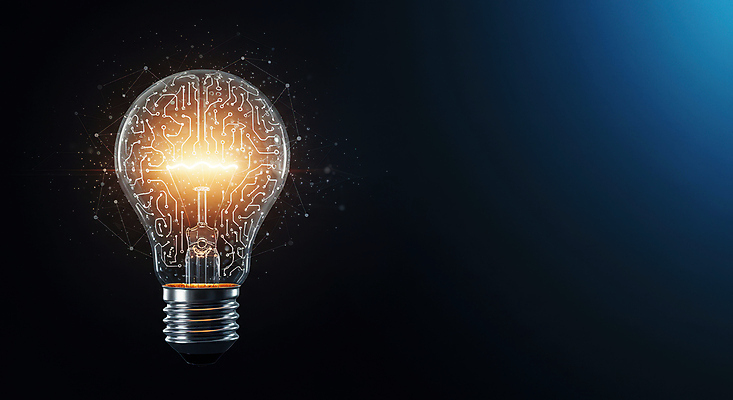 JPG 편집이미지 전구 아이디어 사람없음 빛 검은색 오브젝트 전자회로 필라멘트 편집실사 AI컴퓨터그래픽 AI콘텐츠 컬러 컨셉 회로판 CG 파일형식