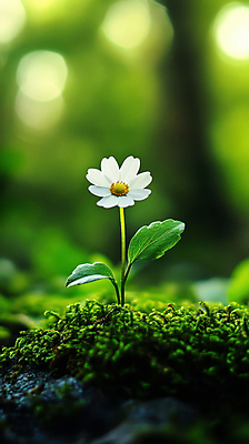 JPG 무료이미지 편집이미지 한송이 자연 이끼 사람없음 초록색 들꽃 숲 보케 야생꽃 편집실사 AI포토 AI콘텐츠 1 꽃 컬러 CG 생태계 송이 파일형식