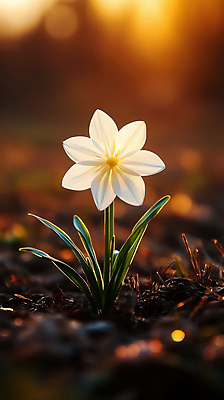 JPG 편집이미지 한송이 자연 사람없음 햇빛 노을 주황색 들꽃 숲 보케 야생꽃 편집실사 AI포토 AI콘텐츠 자연요소 1 꽃 컬러 태양 CG 생태계 송이 파일형식
