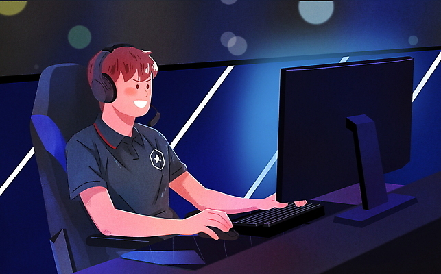 PSD 남자 의자 일러스트 한명 앉기 경기 상반신 성인 빛 모니터 헤드셋 키보드 마우스 게임대회 컴퓨터게임 프로게이머 성인남자한명만 e스포츠 국내일러스트 직업 1 스포츠 음향기기 가구 모션 사람 컴퓨터 컴퓨터용품 헤드폰 게임 대회 게이머 남자한명만 성인남자만 파일형식