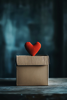 JPG 편집이미지 사람없음 빨간색 선물상자 하트 종이상자 감사 청록색 나무탁자 편집실사 AI포토 AI콘텐츠 모양 감정 컬러 탁자 선물 상자 CG 파일형식