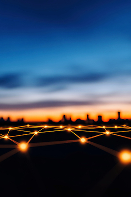 JPG 구름 편집이미지 하늘 미래 사람없음 건물 빛 노을 디지털 도시 네트워크 연결 그라데이션 사회연결망 홀로그램 이미지편집 편집실사 AI컴퓨터그래픽 AI콘텐츠 자연요소 건축물 컨셉 CG 파일형식