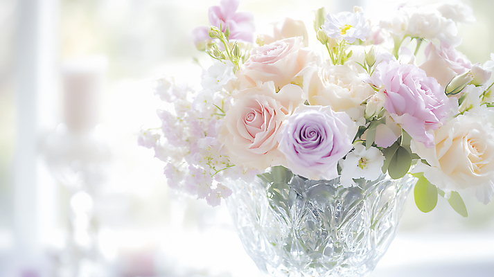 JPG 편집이미지 꽃다발 나뭇잎 선물 사람없음 빛 장미 꽃병 봄 로맨틱 빈티지 화사함 편집실사 AI포토 AI콘텐츠 계절 꽃 컨셉 잎 CG 파일형식