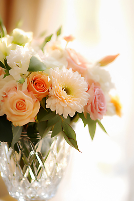 JPG 편집이미지 꽃다발 나뭇잎 선물 사람없음 꽃병 봄 로맨틱 빈티지 화려 화사함 편집실사 AI포토 AI콘텐츠 계절 꽃 컨셉 잎 CG 파일형식