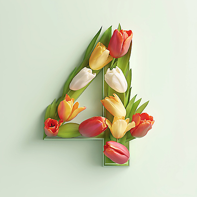 JPG 편집이미지 잎 봄꽃 타이포그라피 사람없음 연두색 튤립 4 화사함 편집실사 AI컴퓨터그래픽 AI콘텐츠 식물 문자 꽃 컨셉 초록색 숫자 봄 CG 파일형식