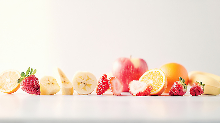 JPG 편집이미지 오렌지 딸기 단면 바나나 그림자 사람없음 빛 사과 상큼 편집실사 AI포토 AI콘텐츠 과일 CG 파일형식