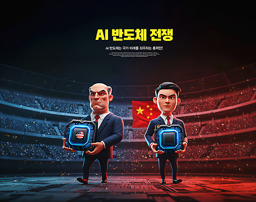 전신 PSD 편집이미지 노년 남자 미래 들기 성인 두명 미국 중국 경쟁 대립 전쟁 하이테크 반도체 반도체산업 투기장 남자만 미래산업 AI_인공지능 이미지편집 산업 아시아 컨셉 북아메리카 모션 기술 사람 로마 파일형식