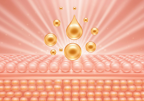 JPG 편집이미지 세포 사람없음 반짝임 물방울 디지털합성 피부관리 리프팅 콜라겐 탄력 피부층 편집실사 AI컴퓨터그래픽 AI콘텐츠 모션 뷰티 피부 CG 단백질 파일형식