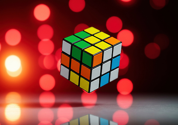 JPG 편집이미지 사람없음 계산 큐브 디지털합성 보케 두뇌개발 창의력 루빅큐브 편집실사 AI컴퓨터그래픽 AI콘텐츠 CG 파일형식