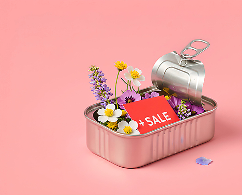 JPG 편집이미지 꽃잎 분홍색 봄꽃 이벤트 사람없음 세일 오픈 카드 캔 담기 통조림 봄맞이 편집실사 AI컴퓨터그래픽 AI콘텐츠 꽃 컬러 모션 봄 CG 파일형식