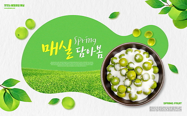 PSD 편집이미지 그릇 나뭇잎 잔디 초원 사람없음 연두색 봄 설탕 매실 매실청 이미지편집 식물 식기 계절 잎 초록색 파일형식 과일청