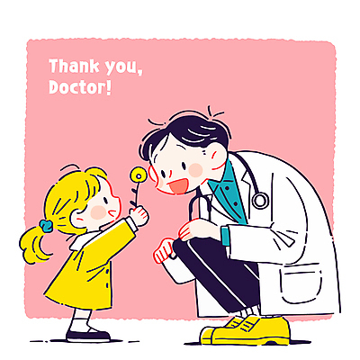 전신 여자 남자 꽃 어린이 분홍색 의자 일러스트 청진기 직업캐릭터 미소 들기 앉기 소녀 성인 두명 귀여움 진료 의사가운 주기 소아과 웅크림 땡큐 소아과의사 국내일러스트 일러캐릭터 AI파일 식물 직업 캐릭터 컬러 가구 컨셉 의학 의료기기 모션 표정 병원 사람 의사 가운 파일형식 벡터