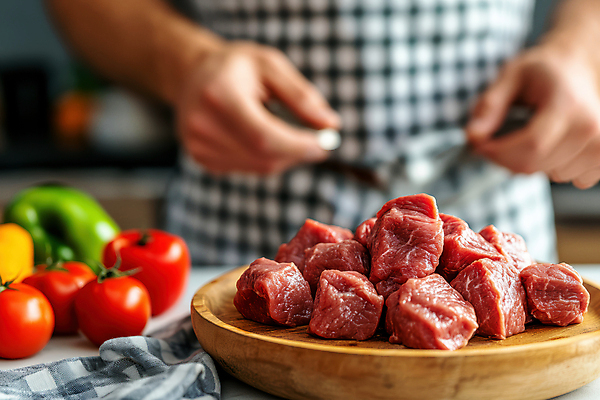 JPG 편집이미지 손 토마토 식재료 파프리카 생고기 한명 성인 주방 앞치마 소고기 나무그릇 성인한명만 편집실사 AI인물포토 AI콘텐츠 1 그릇 채소 육류 사람 목재 신체부위 CG 성인만 파일형식 AI포토