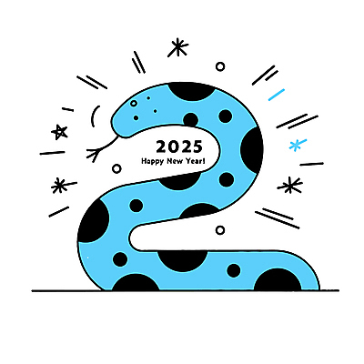 무늬 일러스트 사람없음 파란색 뱀띠 해피뉴이어 2025년 을사년 국내일러스트 푸른뱀 푸른뱀캐릭터 AI파일 컬러 새해인사 십이지신 뱀 연도 뱀캐릭터 파일형식 벡터