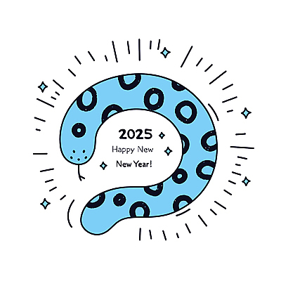 무늬 일러스트 사람없음 파란색 반짝임 뱀띠 해피뉴이어 2025년 을사년 국내일러스트 푸른뱀 푸른뱀캐릭터 AI파일 컬러 모션 새해인사 십이지신 뱀 연도 뱀캐릭터 파일형식 벡터