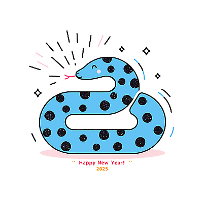 무늬 일러스트 사람없음 파란색 반짝임 뱀띠 해피뉴이어 2025년 을사년 국내일러스트 푸른뱀 푸른뱀캐릭터 AI파일 컬러 모션 새해인사 십이지신 뱀 연도 뱀캐릭터 파일형식 벡터