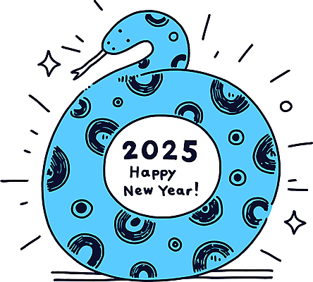 무늬 일러스트 사람없음 파란색 반짝임 뱀띠 해피뉴이어 2025년 을사년 국내일러스트 푸른뱀 푸른뱀캐릭터 AI파일 컬러 모션 새해인사 십이지신 뱀 연도 뱀캐릭터 파일형식 벡터