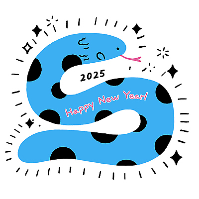 무늬 일러스트 사람없음 파란색 반짝임 뱀띠 해피뉴이어 2025년 을사년 국내일러스트 푸른뱀 푸른뱀캐릭터 AI파일 컬러 모션 새해인사 십이지신 뱀 연도 뱀캐릭터 파일형식 벡터