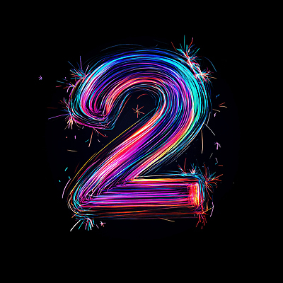 JPG 2 일러스트 폭죽 사람없음 빛 컬러풀 네온 카운트 국내일러스트 AI일러스트 AI콘텐츠 컬러 파일형식