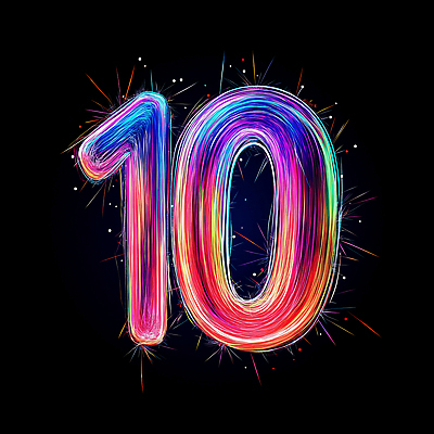 JPG 일러스트 폭죽 사람없음 빛 컬러풀 10 네온 카운트 국내일러스트 AI일러스트 AI콘텐츠 컬러 숫자 파일형식