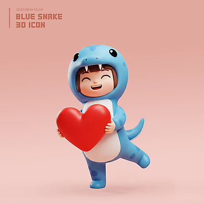 전신 PSD 편집이미지 여자 분홍색 새해 3D캐릭터 사랑 한명 웃음 들기 성인 3D 하트 다리들기 성인여자한명만 2025년 동물옷 을사년 편집3D 푸른뱀 모양 캐릭터 1 옷 감정 컬러 모션 표정 사람 뱀 연도 디지털합성 여자한명만 성인여자만 파일형식