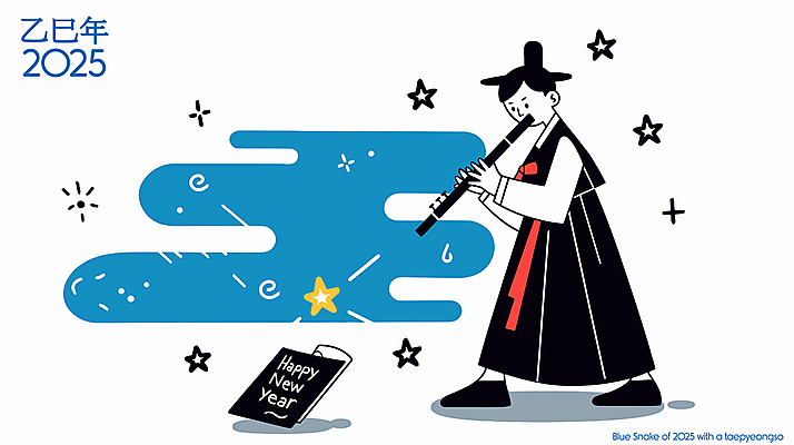 남자 별 음악 일러스트 새해 한명 들기 성인 반짝임 연주자 불기 피리 해피뉴이어 성인남자한명만 2025년 을사년 국내일러스트 푸른뱀 AI파일 자연요소 1 모션 문화예술 사람 음악가 새해인사 뱀 목관악기 연도 남자한명만 성인남자만 파일형식 벡터