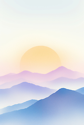 JPG 백그라운드 일러스트 아침 색연필 산 풍경 사람없음 파란색 태양 일출 보라색 새벽 감성 산맥 국내일러스트 AI일러스트 AI콘텐츠 주간 자연요소 컬러 컨셉 학용품 노을 파일형식