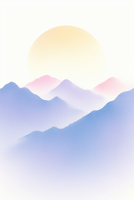 JPG 백그라운드 일러스트 아침 색연필 산 풍경 사람없음 파란색 태양 일출 보라색 새벽 감성 산맥 국내일러스트 AI일러스트 AI콘텐츠 주간 자연요소 컬러 컨셉 학용품 노을 파일형식