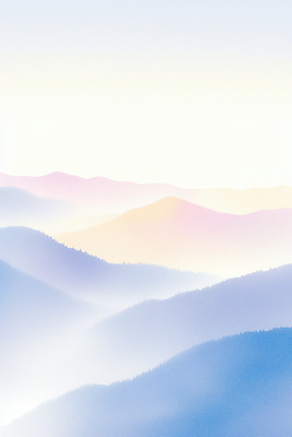 JPG 백그라운드 일러스트 아침 풍경 사람없음 보라색 새벽 감성 산맥 국내일러스트 AI일러스트 AI콘텐츠 주간 자연요소 컬러 컨셉 산 파일형식
