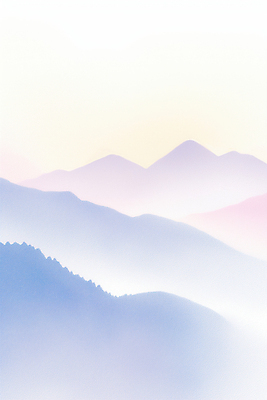 JPG 백그라운드 일러스트 아침 풍경 사람없음 보라색 새벽 감성 산맥 국내일러스트 AI일러스트 AI콘텐츠 주간 자연요소 컬러 컨셉 산 파일형식