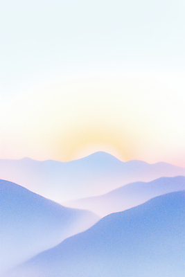 JPG 백그라운드 일러스트 아침 풍경 사람없음 태양 일출 보라색 새벽 감성 산맥 국내일러스트 AI일러스트 AI콘텐츠 주간 자연요소 컬러 컨셉 산 노을 파일형식