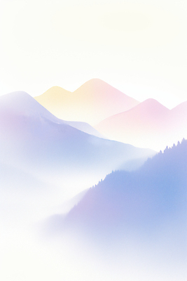 JPG 백그라운드 일러스트 아침 풍경 사람없음 보라색 새벽 감성 산맥 국내일러스트 AI일러스트 AI콘텐츠 주간 자연요소 컬러 컨셉 산 파일형식