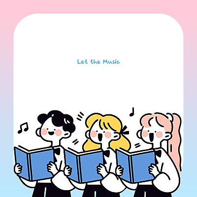 모양 여자 남자 교복 분홍색 하늘색 음표 일러스트 노래 청소년 미소 들기 상반신 세명 기쁨 악보 그라데이션 합창단 십대만 카피스페이스 국내일러스트 AI파일 기호 옷 감정 음악 컬러 모션 표정 사람 파란색 공백 그룹 합창 파일형식 벡터