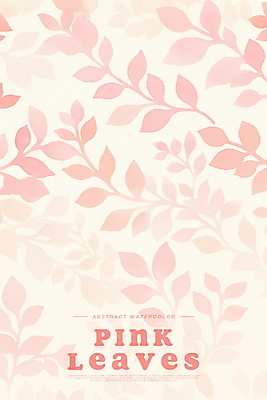 PSD 분홍색 백그라운드 무늬 일러스트 나뭇잎 수채화 사람없음 국내일러스트 컬러 잎 파일형식