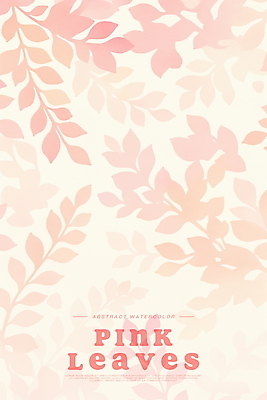 PSD 분홍색 백그라운드 무늬 일러스트 나뭇잎 수채화 사람없음 국내일러스트 컬러 잎 파일형식