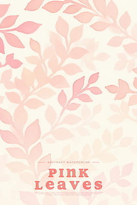 PSD 분홍색 백그라운드 무늬 일러스트 나뭇잎 수채화 사람없음 국내일러스트 컬러 잎 파일형식