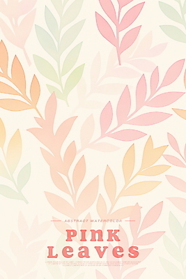 PSD 분홍색 백그라운드 무늬 일러스트 나뭇잎 수채화 사람없음 국내일러스트 컬러 잎 파일형식