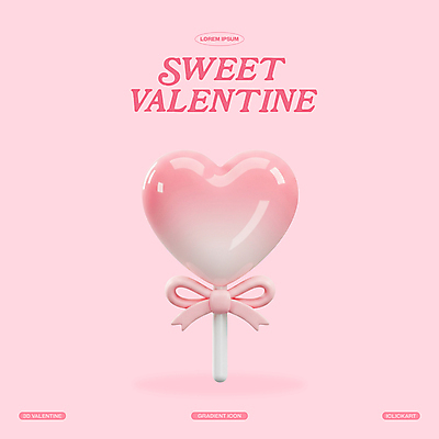 PSD 아이콘 기념일 리본 분홍색 발렌타인데이 막대사탕 선물 사랑 사람없음 3D아이콘 3D 로맨틱 하트 광택 엘리먼트 편집3D 모양 감정 컬러 컨셉 데이이벤트 사탕 이벤트 디지털합성 파일형식