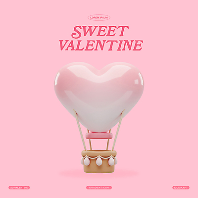 PSD 아이콘 기념일 분홍색 발렌타인데이 선물 사랑 사람없음 3D아이콘 3D 로맨틱 열기구 하트 엘리먼트 편집3D 모양 감정 컬러 컨셉 항공교통 데이이벤트 이벤트 디지털합성 파일형식